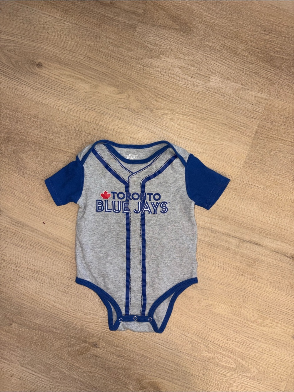 Toronto Blue Jays Infant Short Sleeve Bodysuit - Grey & Royal Blue